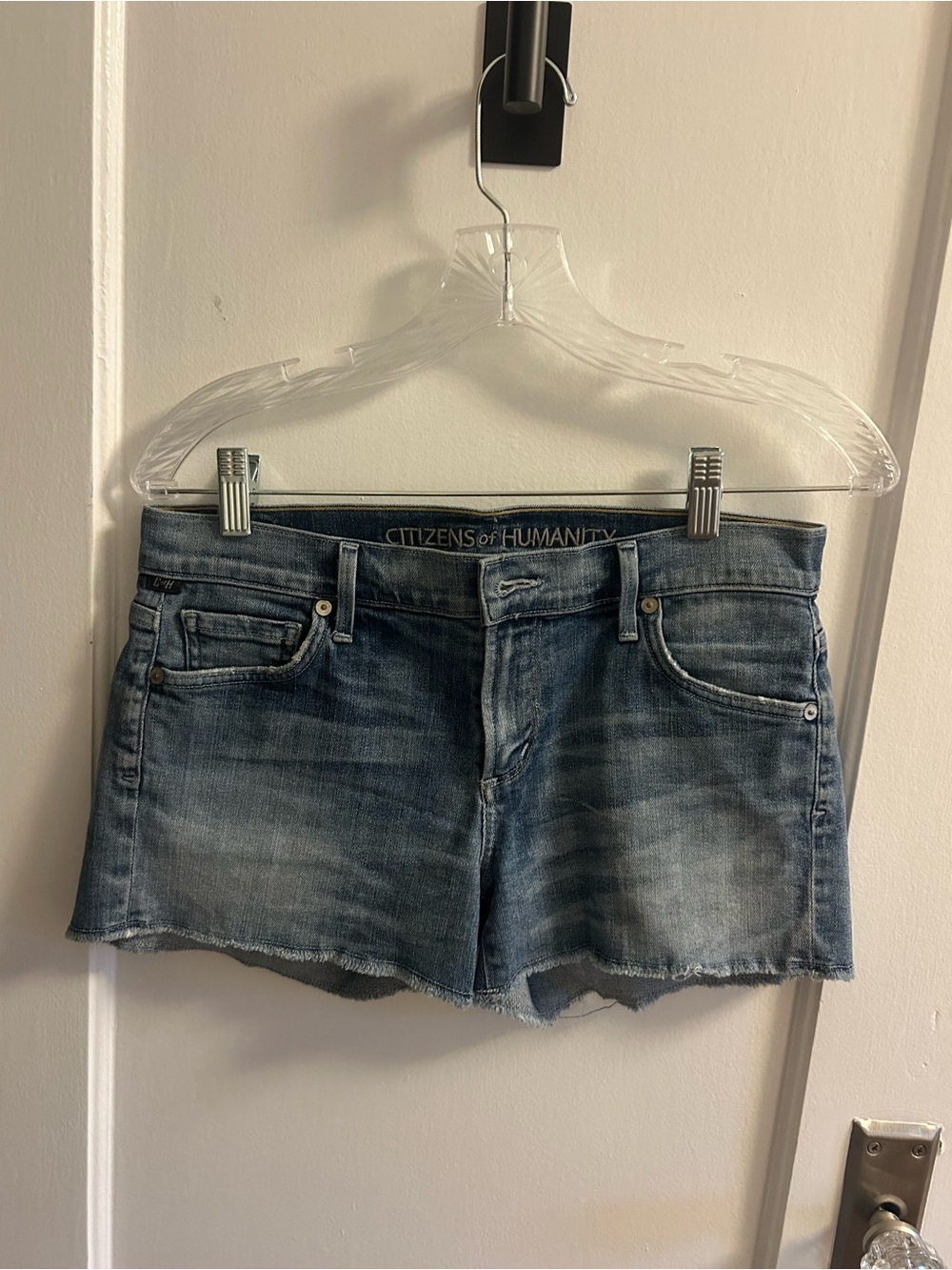 Citizens Of Humanity Light Blue Distressed Denim Cutoff Shorts
